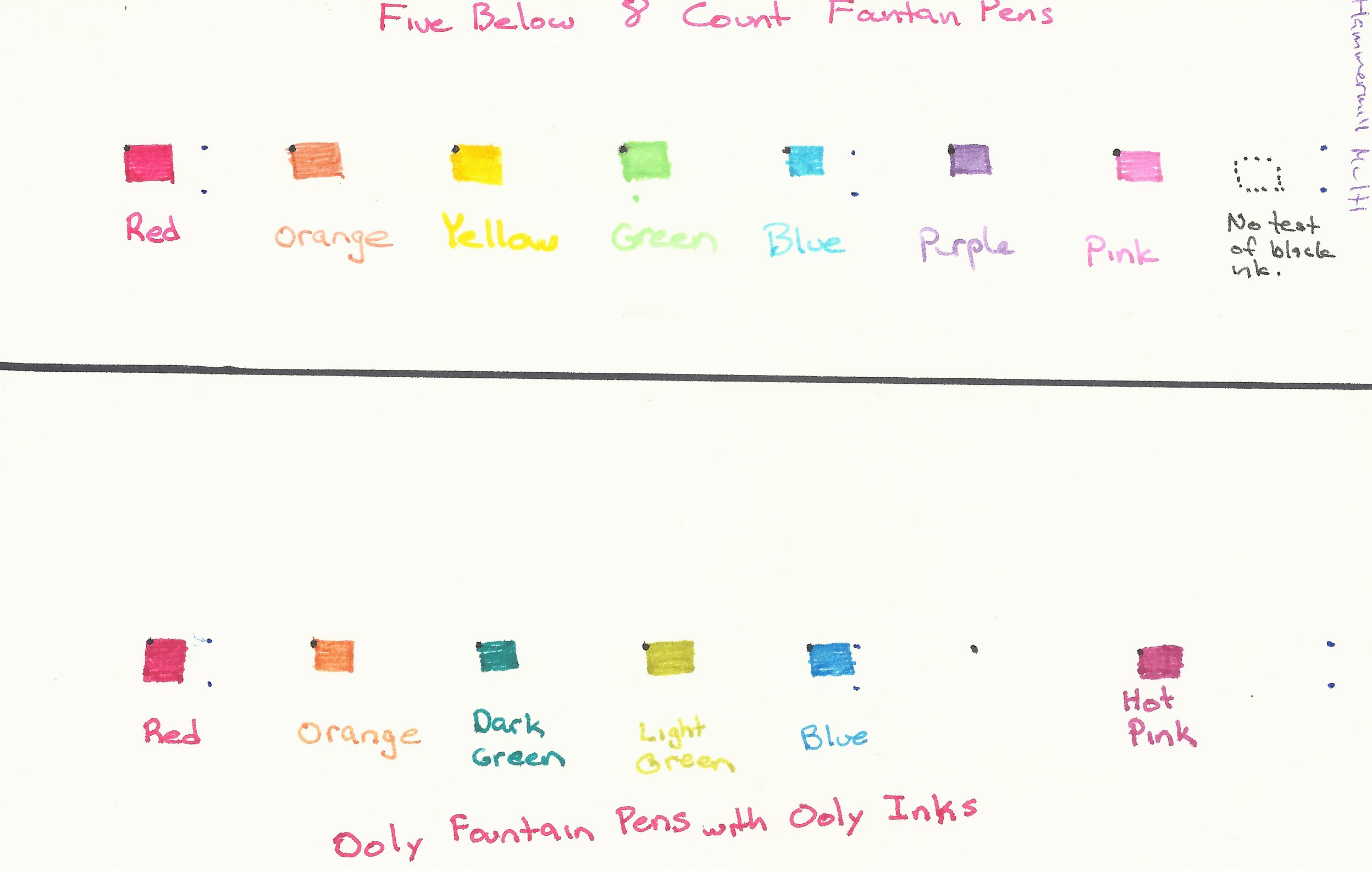 Assorted Color Fountain Pens 8-Count
